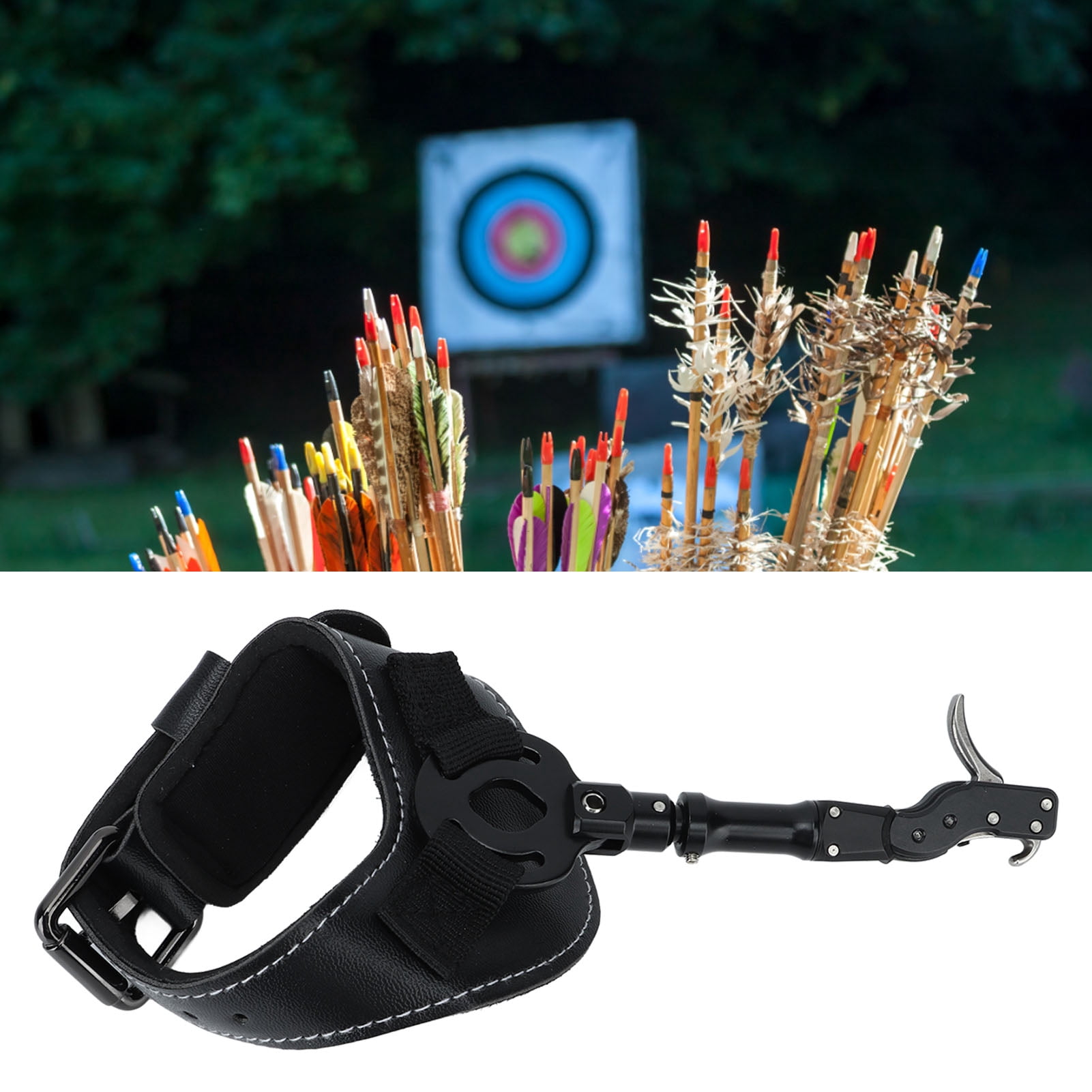 Archery Compound Bow Release, Archery Bow Release Aid With Adjustable Wrist Strap Bow And Wristband Spreader Composite Pulley Bow Archery Accessories