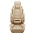 thumbnail image 3 of Maidao 2PCs Front Car Seat Covers Leather for buick for Envision 2016-Present 2 Seats Airbag Compatible Waterproof Soft Front Set Cushion Protector with Pillows with Pillows Beige, 3 of 6