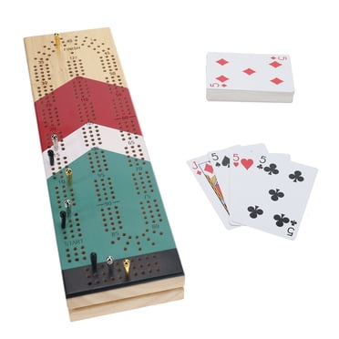 WE Games Ensemble de Cribbage pour Armoire - Imprimé Nautique - Bois Massif 3 Panneaux de Piste