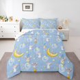 thumbnail image 1 of Erosebridal Cartoon Mouse Mice Bedding Queen Comforter Set, Star Moon Print Down Comforter, Blue, Reversible 3 Pieces, 1 of 8