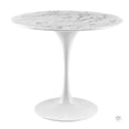 thumbnail image 3 of Lux Faux Marble table in White Stone Finish, Round dining table, For Living Room, Entryway, Dining Room, 3 of 3