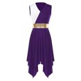 thumbnail image 3 of Aislor Robe de Danse pour Femmes, Bloc de Couleur, Ajustement Ample, Robe d'Église, Violet G, 3 of 7