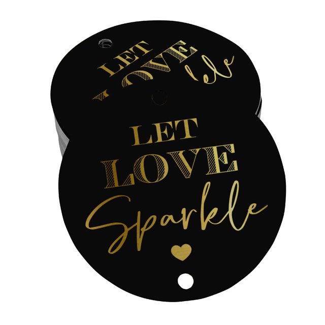 Inkdotpot Gold Foil Paper Hang Tags Let Love Sparkle Wedding Favor Tags 100 Pieces