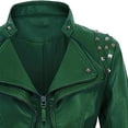 thumbnail image 3 of LOVZFMLL Vestes pour Femmes en Cuir à Manches Longues Veste Courte à Revers Veste Veste, 3 of 3