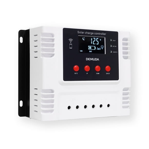 PWM Intelligent Solar Charges Controller Mobilephone App Control Real-time Data Monitoring Device LED Display 12V/24V