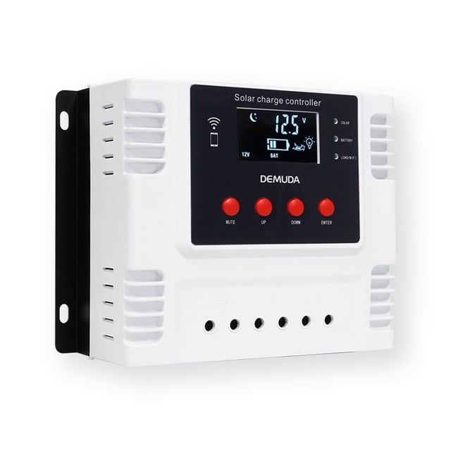 PWM Intelligent Solar Charges Controller Mobilephone App Control Real-time Data Monitoring Device LED Display 12V/24V