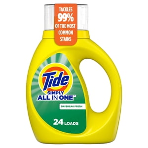 Tide Simply All-In-One Liquid Laundry Detergent, Daybreak Fresh Scent, 946 mL, 24 Wash Loads