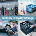 thumbnail image 3 of CleverMade Collapsible Milk Crate 25L (6.6 Gal), 50 lb Capacity Heavy Duty Folding Crate  Stackable Storage Crates with File Rails, Plastic Collapsible Crates - Obsidi, 3 of 8