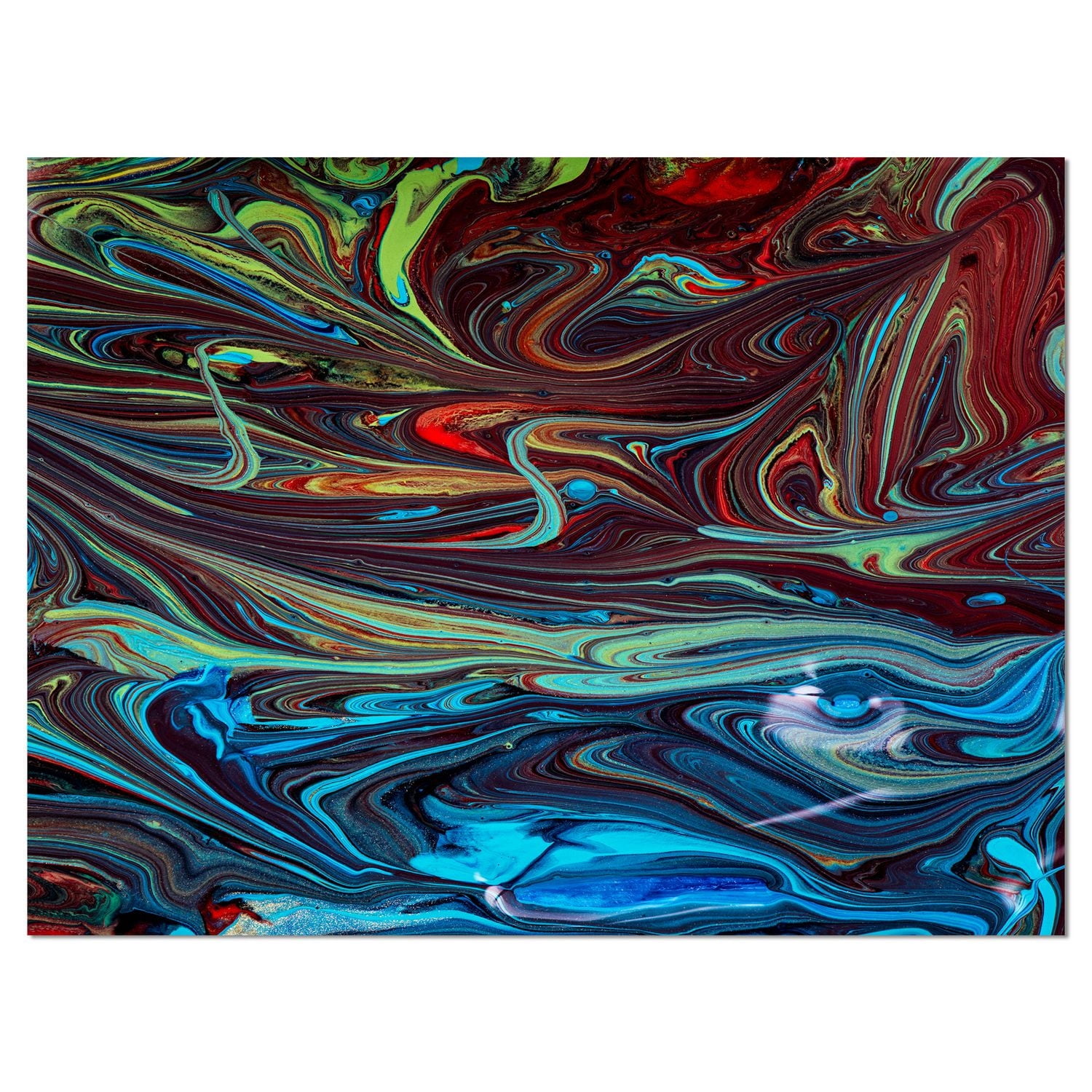 Design Art Peinture Acrylique Bleue Rouge Art Sur Toile