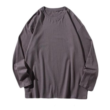 RKSTN Mens Long Sleeve T Shirts Casual Round Neck Pullover Solid Color Sweatshirts Fashion Loose Cotton Blouse