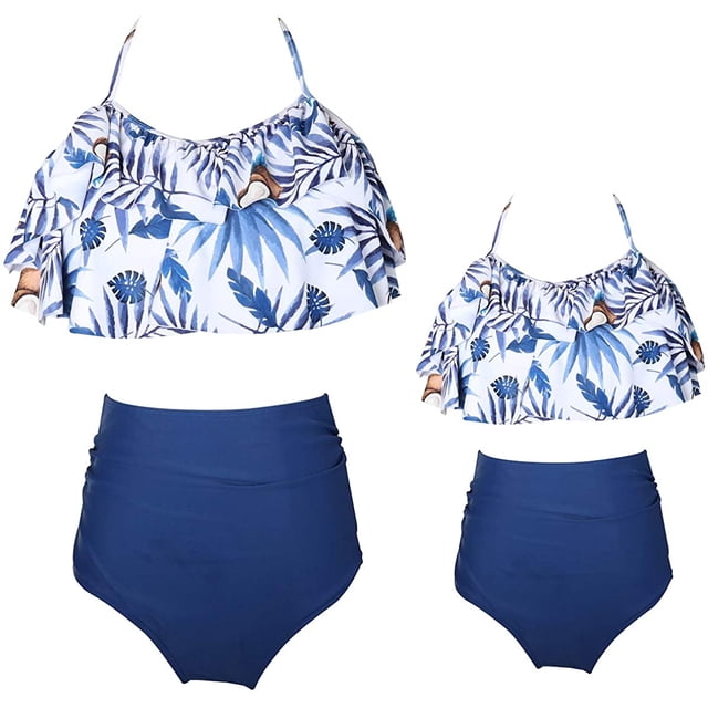 Girls Swimsuit High Waisted Two Pieces Bikini Set Swimwear Bathing Suits