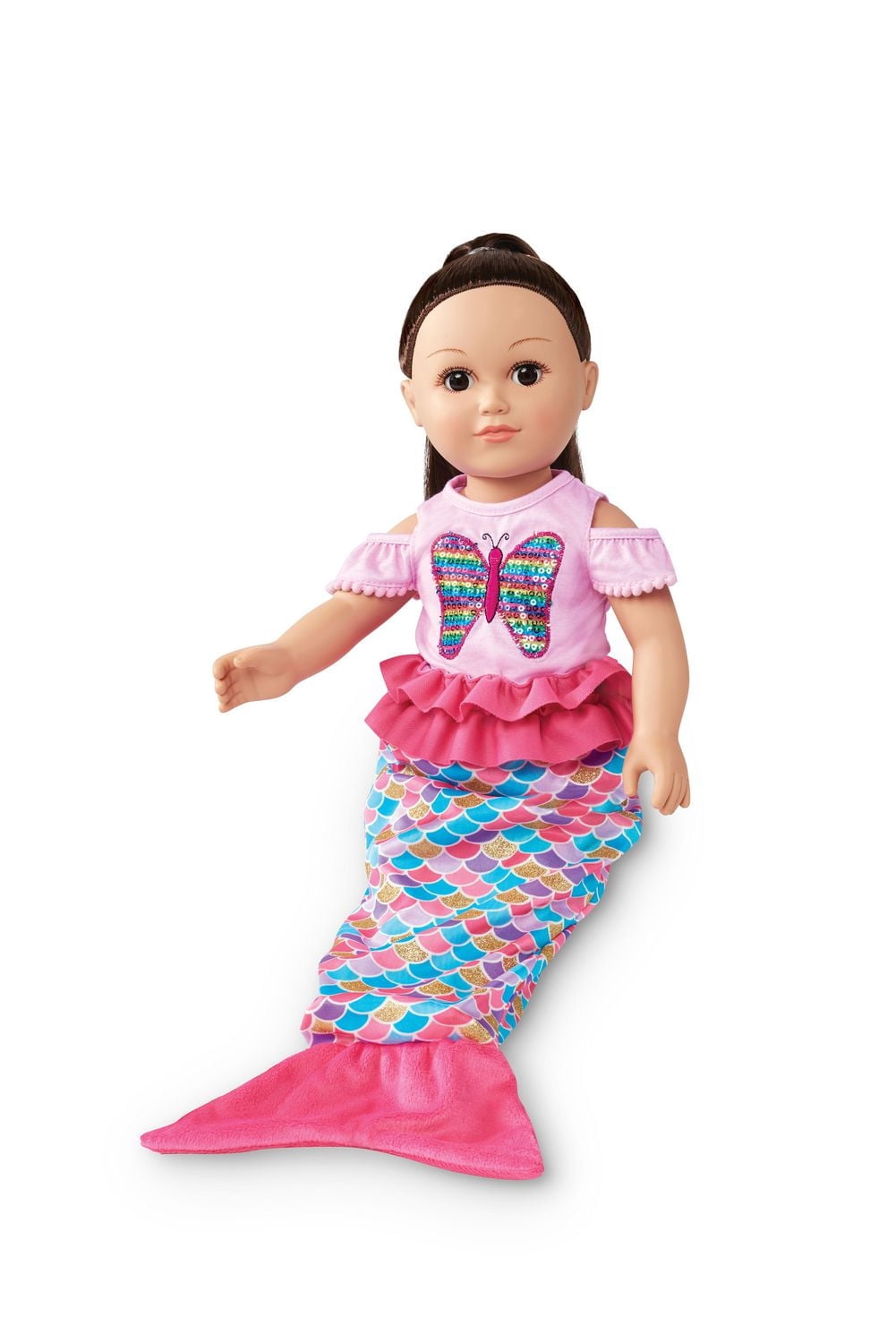 My Life As Mermaid Blanket for 18" Dolls, Scallop