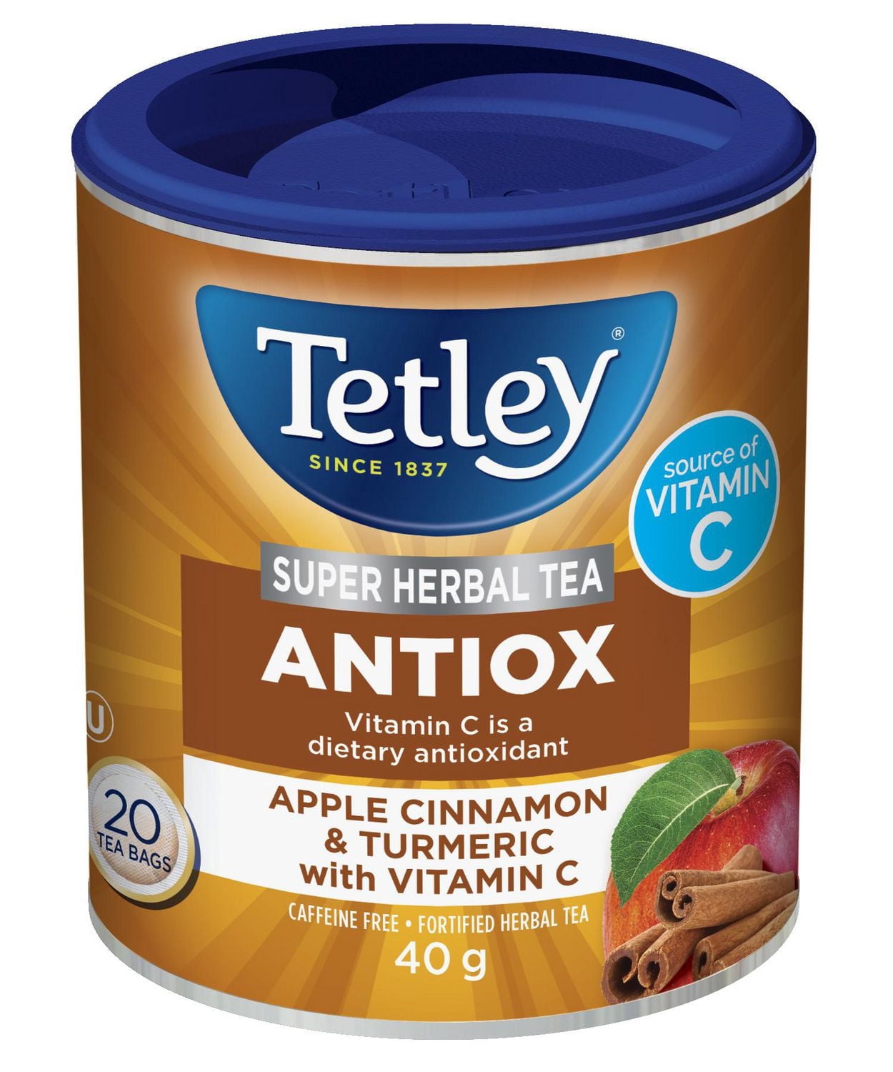 Tetley Super Herbal Tea-Antiox Apple Cinn & Tum w Vit C