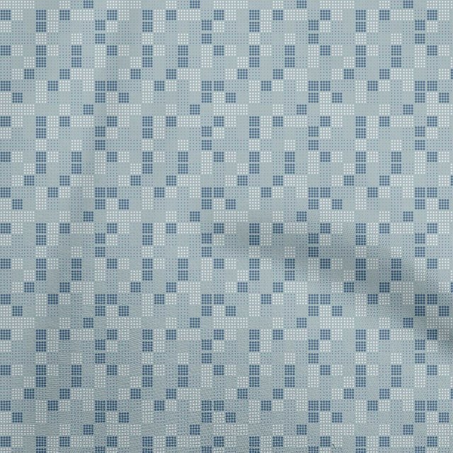 oneOone Cotton Silk Light Blue Fabric Geometric Sewing Craft Projects Fabric Prints By Yard 42 Inch Wide