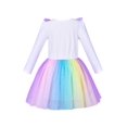 thumbnail image 2 of Robe Fille Arc-en-Ciel Papillon Brodé Manches Longues Robe de Soirée 7 Ans, 2 of 6