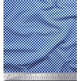 thumbnail image 1 of Soimoi Blue Heavy Satin Fabric Geometric Check Printed Fabric 1 Yard 54 Inch Wide, 1 of 3