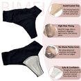 thumbnail image 2 of BIMEI String Taille Haute Anti-Orteils Camel Éviter Orteil Camel Cache-Cernes Coussinet Culotte Garde Invisible pour Femmes Culotte Bikini sous-Vêtements, String Noir, G, 2 of 6
