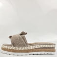 thumbnail image 4 of Mikilon Women Bowknot Beach Summer Slippers Platform Slope Heels Plus Size Shoes, 4 of 7