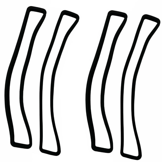 4 Genuine Foodsaver 176870000000 Replacement Gaskets for FM2000, FM3900, and VS2110 vacuum sealers. These black foam appliance door gasket seals are OEM parts designed to ensure a secure fit and optimal sealing performance for various Foodsaver models.