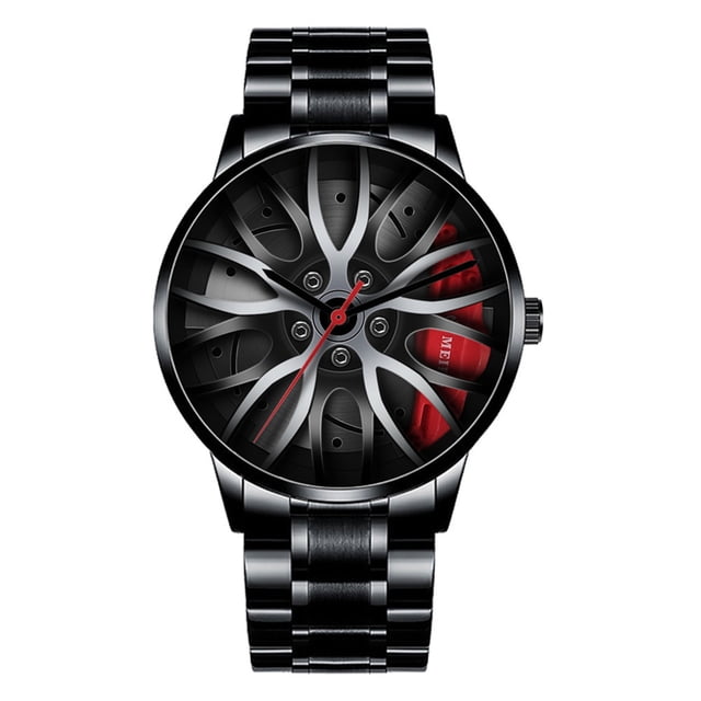 Montre Homme Mode Horloge Acier Inoxydable Décontractée Habillée Poignet Cristal Bijoux