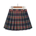 thumbnail image 2 of MeetoTime Girls Pleated Skirt Solid Color Plaid Printed Half Dress with Inner Lining 9-16 Years Children Clothes, 2 of 3
