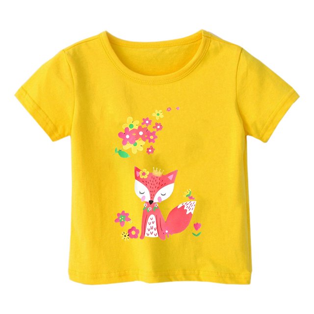 TZEWGL Tops For Kid Graphic Print Round Neck Loose Short Sleeve Top For Girls Boys size 3-4T