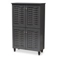 thumbnail image 1 of Baxton Studio Winda 4-Door Wood Entryway Shoe Cabinet in Dark Gray, 1 of 10