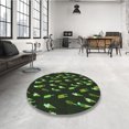 thumbnail image 4 of Ahgly Company Tapis d'Intérieur Rond Lavable en Machine Gris Minuit Transitionnel, 7 Pieds Rond, 4 of 7