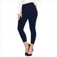 thumbnail image 1 of Hitime High Waisted Capri Leggings for Women Tummy Control Workout Pants for Women, Capri Length Navy S-M, 1 of 7