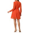 thumbnail image 3 of INSPIRE CHIC Robe pour Femme Dorure Étoile Col en V Manches Longues Robe de Soirée Évasée Ligne A m Orange, 3 of 6