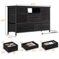 thumbnail image 2 of Ourlova Meuble Télé à 8 Tiroirs avec Prise de Courant et DEL pour Télé de 55 Pieds', Longue Commode pour Chambre avec 8 Tiroirs Profonds, Grand Table Console pour Rangement dans le Garde-Robe, 2 of 7