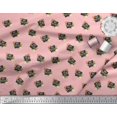 thumbnail image 2 of Soimoi Pink Poly Georgette Fabric Floral & Be You Text Print Sewing Fabric BTY 52 Inch Wide, 2 of 5