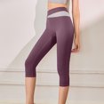 thumbnail image 4 of Birdeem Womens Color Matching Hip Lifting High Waist Exercise Pants Yoga Capris Pants, 4 of 7