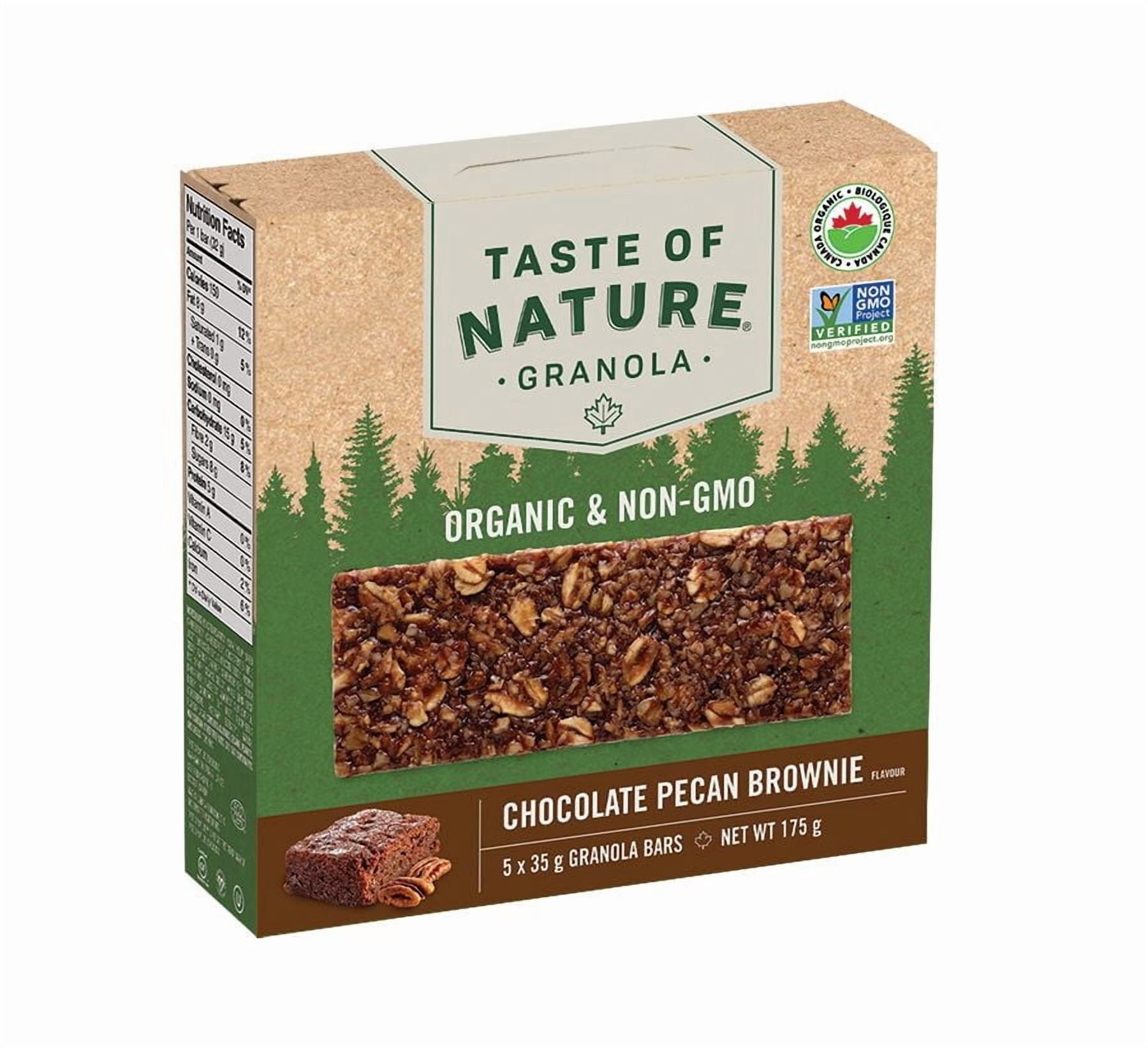 Barres céréalières biologiques à saveur de brownie chocolat et pacanes Taste of Nature