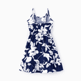 thumbnail image 3 of PatPat Ensemble Assorti pour la Famille, Chemise Bleue à Manches Courtes à Imprimé de Feuilles Ou Robe à Bretelles avec Dos Smocké, 3 of 7