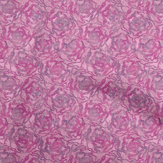 oneOone Cotton Flex Pink Fabric Abstract Sewing Craft Projects Fabric Prints By Yard 40 Inch Wide