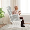 thumbnail image 4 of Gymax Baby Nursery Relax Rocker Rocking Chair Glider & Ottoman Set w/ Cushion Grey+White, 4 of 10