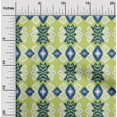 thumbnail image 1 of oneOone Cotton Poplin Fabric Diamond & Swirl Ikat Decor Fabric Printed BTY 42 Inch Wide, 1 of 4