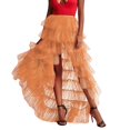 thumbnail image 1 of Jupe Longue Plissée Taille Haute à Volants en Tulle pour Femmes, 1 of 5