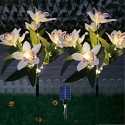 Dvkptbk solar lights Solar Flower Lights Outdoor, Solar Flowers Garden Decorative Lights Led Stake Lights Auto On/Off Bright Up To 8 Hrs