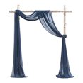 thumbnail image 1 of Ruiboury Wedding Arch Drapes Add Romantic Atmosphere With Wide Application Wedding Arch Draping Fabric Polyester Wedding Valance dark blue 2Set, 1 of 6