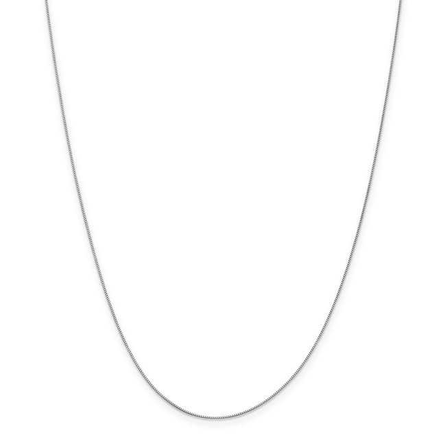 Leslie's 14K White Gold .5 mm Baby Box Chain (Weight: 1 Grams, Length: 16 Inches)