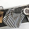 thumbnail image 3 of Jinsinto Ladies Striped Canvas Wallet Handbag Striped Shoulder Hobo Bag Black, 3 of 5