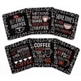 thumbnail image 1 of Inkdotpot Set of 6 Drink Coasters Easy Clean 4-inch SquareCoastersCork Base-Reusable- Coffee Quote, 1 of 8