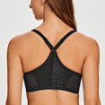 thumbnail image 2 of CHUANK Female Racerback Front Closure Unlined Underwire Bra for Women Black 34B, 2 of 6