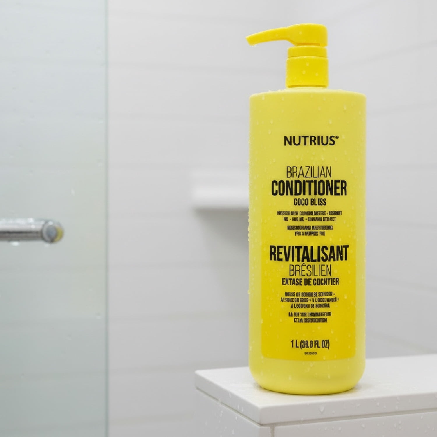 NUTRIUS Renewing and Moisturizing Brazilian Conditioner with Cupuacu Butter, Acai Oil, Coconut Oil, and Guarana Extract. 1Lt