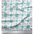 thumbnail image 1 of Soimoi Modal Satin Fabric Snowflake Artistic Print Fabric by the Yard 42 Inch Wide, 1 of 3