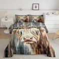 thumbnail image 2 of Erosebridal Highland Cattle Bedding Full Comforter Set, Oil Painting Down Comforter, Reversible, 2 of 7