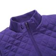 thumbnail image 4 of Bienzoe Women Casual Quilted Sleeveless Light Weight Vest Stretch Rib Purple XL, 4 of 5