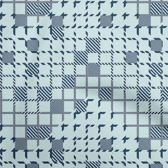 oneOone Rayon Baby Blue Fabric Striped Line Craft Projects Decor Fabric Printed By The Yard 56 Inch Wide